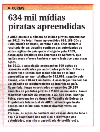 634 mil mídias piratas apreendidas