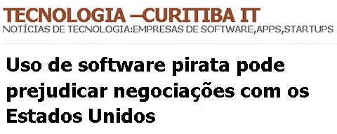 Uso de software pirata pode prejudicar negociações com os Estados Unidos