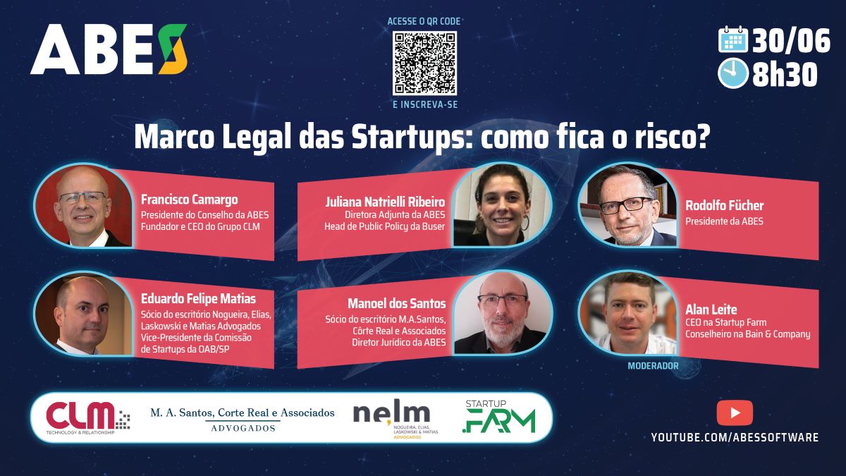 “Marco Legal das Startups: como fica o risco?”  é tema do evento virtual de ABES em 30/06