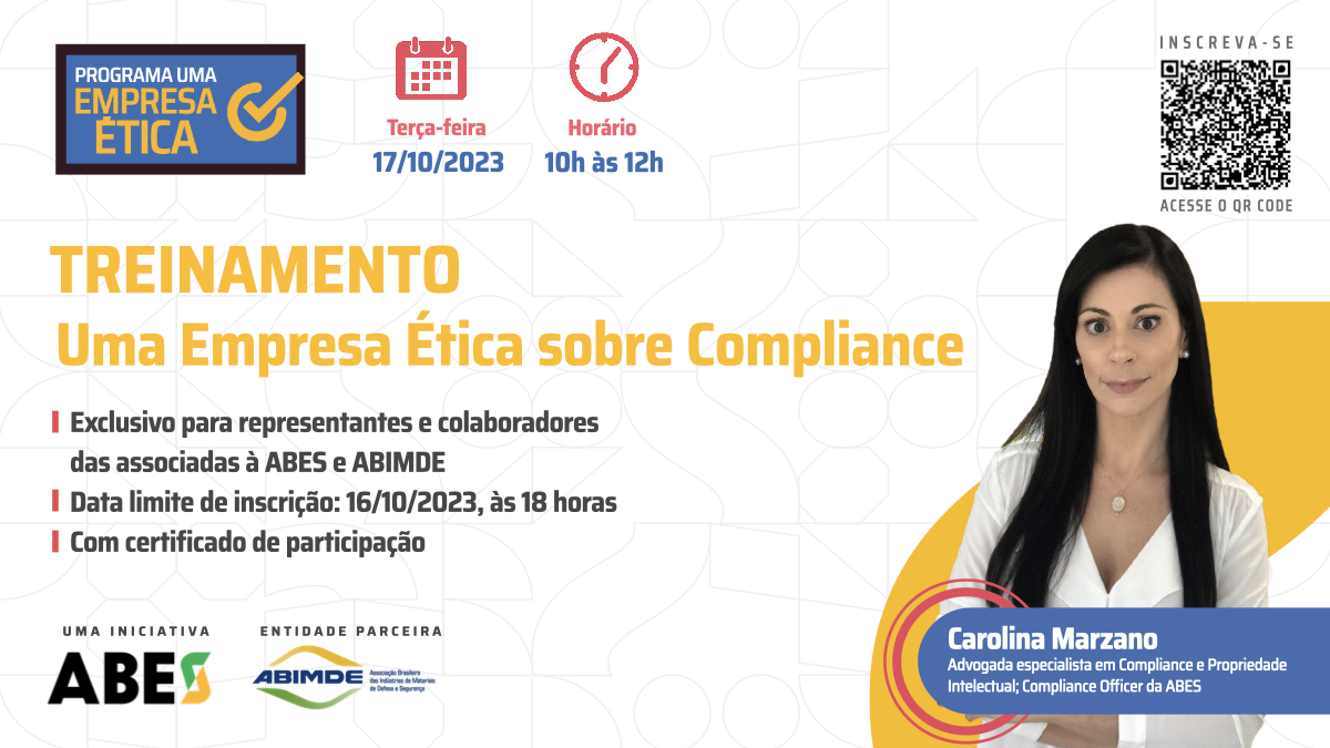 Nova turma do treinamento UMA EMPRESA ÉTICA SOBRE COMPLIANCE - ABES