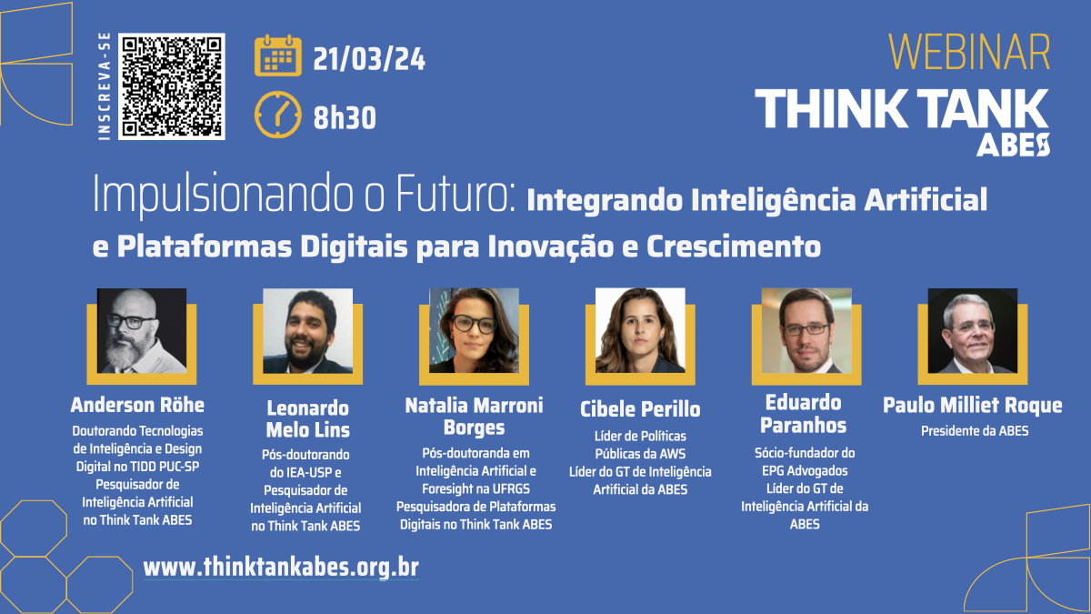 A integração da Inteligência Artificial e das Plataformas Digitais é tema do webinar do Think Tank ABES