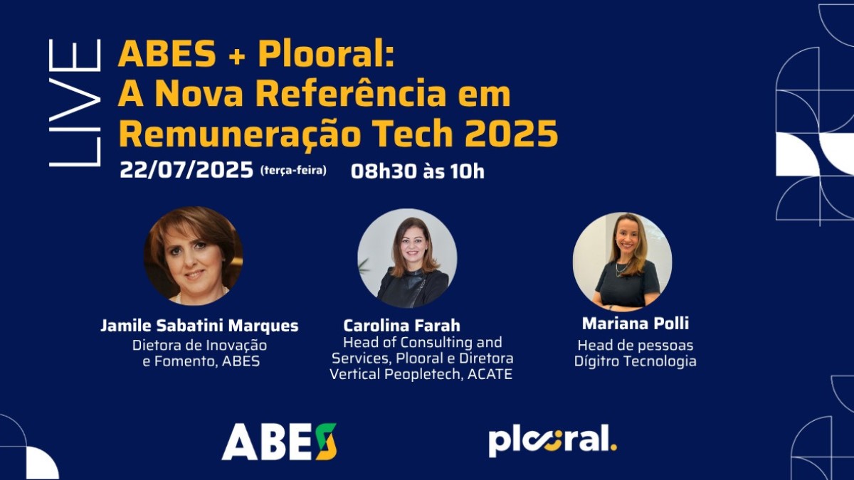 ABES e Plooral abordam tendências em remuneração no setor de TI em live no dia 22/07