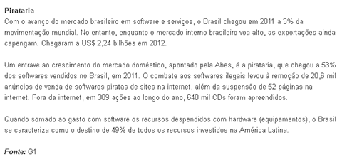 Brasil supera a China e vira 7º maior mercado de software do mundo